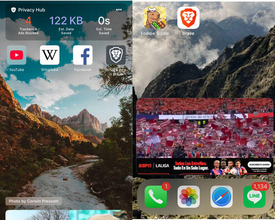透過 Brave 瀏覽器背景播放