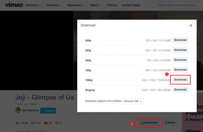 直接在Vimeo 影片下載
