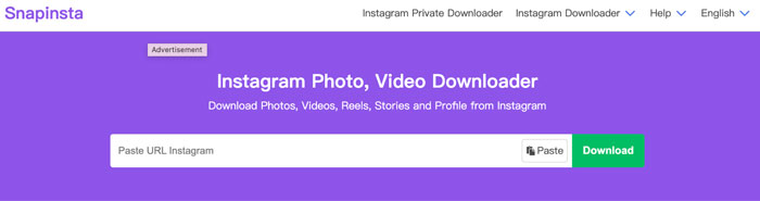Snapinsta下載IG影片