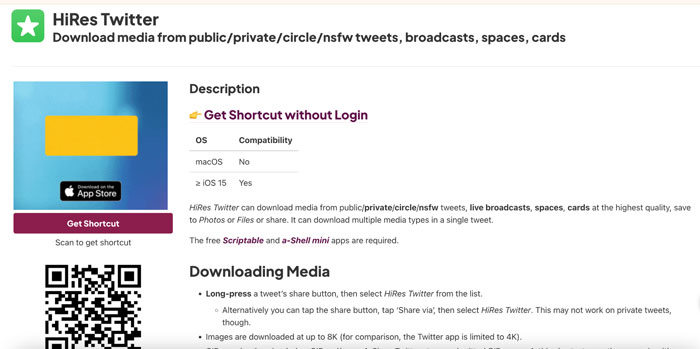 Twitter 影片下載iOS捷徑