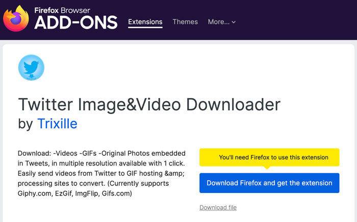 Twitter 影片下載瀏覽器外掛