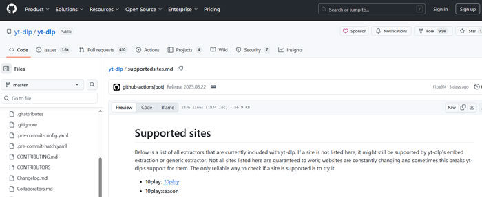 使用GitHub的開源工具YT-DLP下載